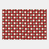 3エレガントのバーガンディのクリスマスセット ラッピングペーパーシート (正面3)