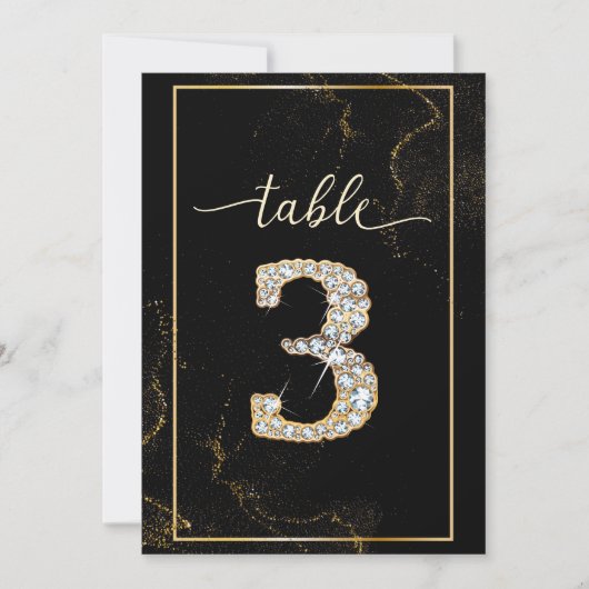 3エレガントひし形の印刷可能表 招待状 (正面)