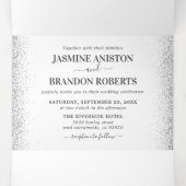 3エレガントインチ銀グリッター結婚ズ 三つ折り招待状 (内部中)