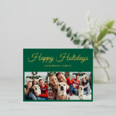 3エレガントフォトコラージュのクリスマス金ゴールド 箔シーズンポストカード (立ち正面)