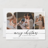 3エレガントフォトコラージュ家族ホリデーカード 招待状 (正面)