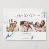 3エレガント光青シンプル水結婚色 セーブザデート (正面)