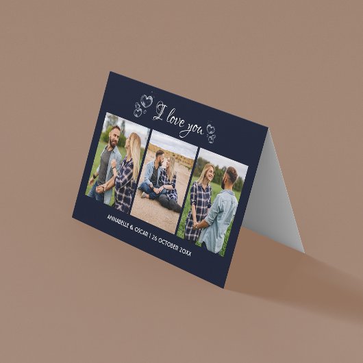 3エレガント写真テンプレートフォールドホリデーカード シーズンカード