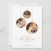 3エレガント写真家族ミニマルなメリークリスマス シーズンカード (正面)