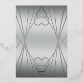 3エレガント月ユニークハート60結婚周年 箔招待状 (裏面)