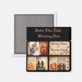 3エレガント枚の写真は日付のマグネ結婚ットを保存 マグネット (正面/裏面)