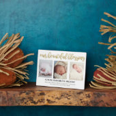 3エレガント枚の写真Weablith 賛美's金ゴールドベビー フォトプラーク (側面)