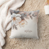 3エレガントD水彩花モノグラム クッション (ブランケット)