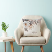 3エレガントD水彩花モノグラム クッション (椅子)