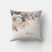3エレガントD水彩花モノグラム クッション (裏面)