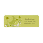 3オリーブのクリスマスツリーズムーンスワーズ差出人住所 ラベル (正面)