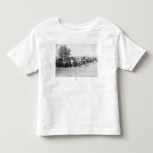 3カウボーイズのロープ馬の写真サウスダコタ トドラーTシャツ