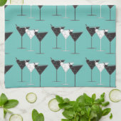 3カクテルB&Wマルティニスアクアキッチ/バータオル キッチンタオル (折り畳み)