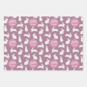 3カスタムのイースターラビットラッピング紙シートセット ラッピングペーパーシート (正面)