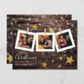 3カスタムクリスマスフォトペ素朴ッグズウッド&スターズ シーズンポストカード (正面/裏面)