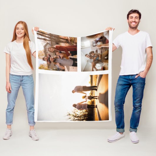 3カスタムテンプレートフォトコラージュ フリースブランケット (インサイチュ)