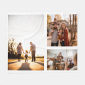 3カスタムテンプレートフォトコラージュ フリースブランケット (正面(横))