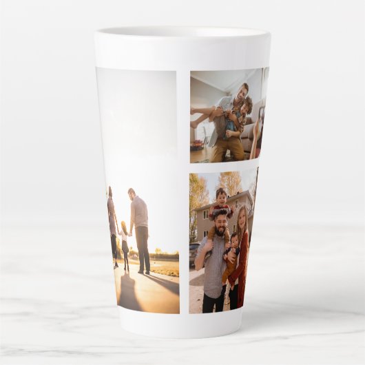 3カスタムフォトコラージュパーソナライズされた カフェラテマグ (正面)