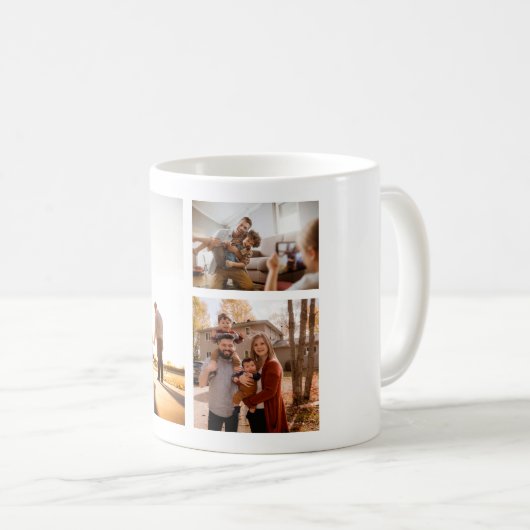 3カスタムフォトコラージュパーソナライズされた コーヒーマグカップ (正面右)