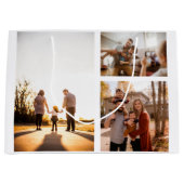 3カスタムフォトコラージュパーソナライズされた ラージペーパーバッグ (正面)