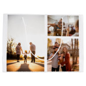 3カスタムフォトコラージュパーソナライズされた ラージペーパーバッグ (裏面)