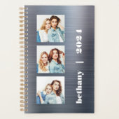 3カスタムフォトシルバーつや消しメタル2024 プランナー手帳 (正面)