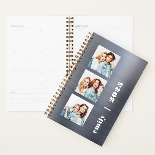 3カスタムフォトシルバーつや消しメタル2025 プランナー手帳 (ディスプレー)