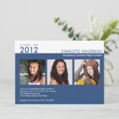 3カスタムフォトブルーの卒業案内 招待状 (スタンド正面)