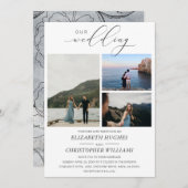 3カスタム手書きのスクリ結婚プト 招待状 (正面/裏面)