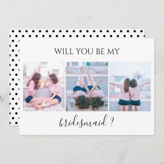 3カスタム枚の写真を私の花嫁カードに 招待状 (正面/裏面)