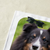 3カスタム枚の写真テンプレートをピンク色でコラージュ ビーチタオル (インサイチュ)