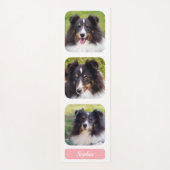 3カスタム枚の写真テンプレートをピンク色でコラージュ ヨガマット (正面)