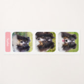 3カスタム枚の写真テンプレートをピンク色でコラージュ ヨガマット (正面(横))