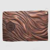 3カスタムD銅金属溶湯波 ゴルフタオル (横)