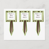 3カップケーキでジャカナ紫の動物を選ぶ インビテーションポストカード (正面)