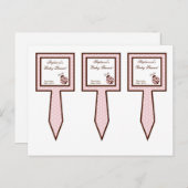 3カップケーキでピンクのレディバグを選ぶ インビテーションポストカード (正面/裏面)