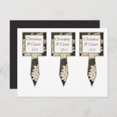 3カップケーキでブラッククリームデイジー/カーネーションLea ポストカード (正面/裏面)