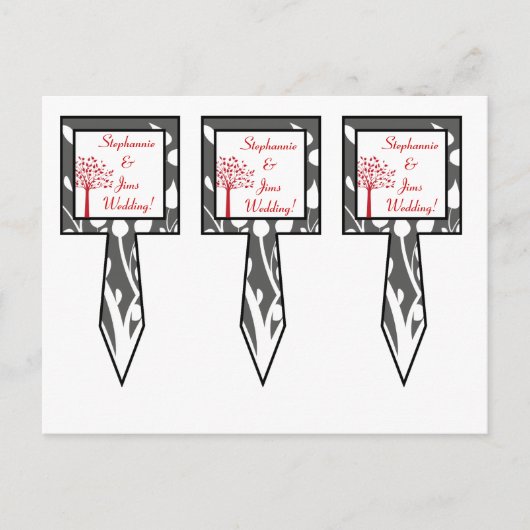 3カップケーキで冬の灰色/赤の木を選ぶ ポストカード (正面)