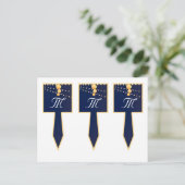 3カップケーキで紙提灯を青い中国で ポストカード (スタンド正面)