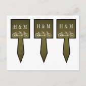 3カップケーキで茶色のお洒落ダブルバイクを選択 ポストカード (正面)