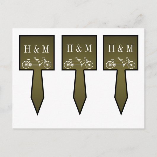 3カップケーキで茶色のお洒落ダブルバイクを選択 ポストカード (正面)