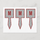 3カップケーキピックグレーモダンダマスクレースプリント ポストカード (正面)