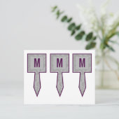 3カップケーキピックグレーモダンダマスクレースプリント ポストカード (スタンド正面)