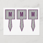 3カップケーキピックグレーモダンダマスクレースプリント ポストカード (正面)