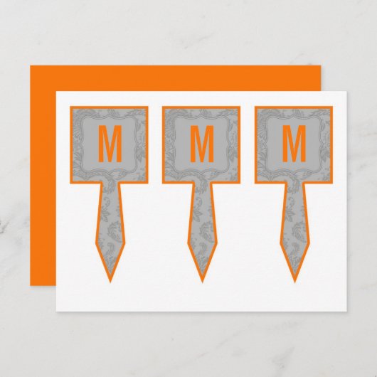 3カップケーキピックグレーモダンダマスクレースプリント ポストカード (正面/裏面)