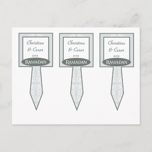 3カップケーキピックソフトブルーのイスラム系ラマダン青味M ポストカード (正面)