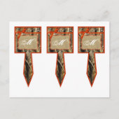 3カップケーキピックハンターズカモフラージュ迷彩柄オレンジ ポストカード (正面)