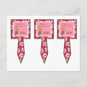 3カップケーキピックピンクハワイアンルアウ(ハワイ式宴会)トロピカル インビテーションポストカード (正面)