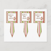 3カップケーキピックレッドバーンドファームルースター インビテーションポストカード (正面)