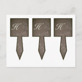 3カップケーキピック秋のフローラ秋グレーガンメタル ポストカード (正面)